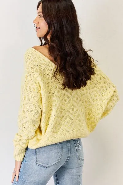 Sadie V-Neck Patterned Sweater