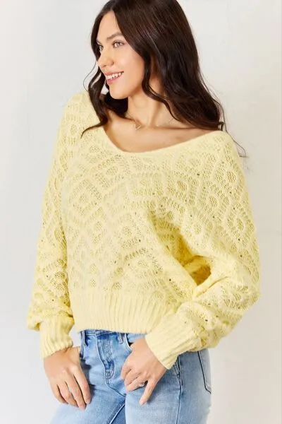 Sadie V-Neck Patterned Sweater