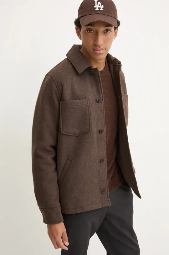 Samsoe Samsoe wool jacket brown color