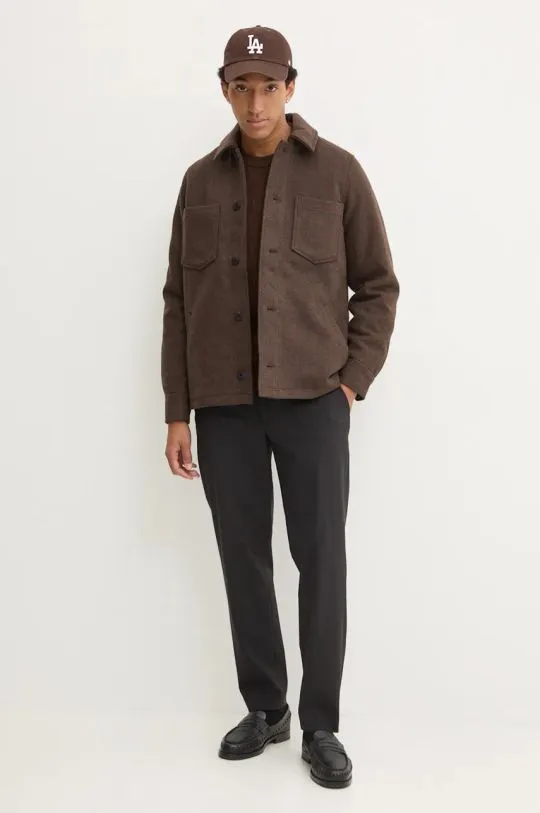 Samsoe Samsoe wool jacket brown color