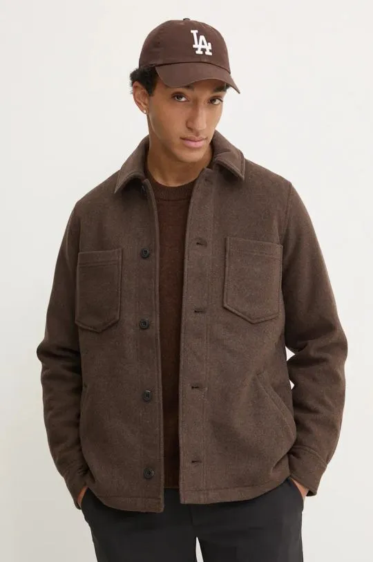 Samsoe Samsoe wool jacket brown color