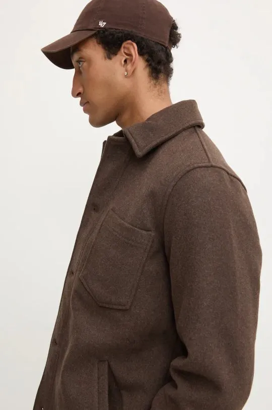 Samsoe Samsoe wool jacket brown color