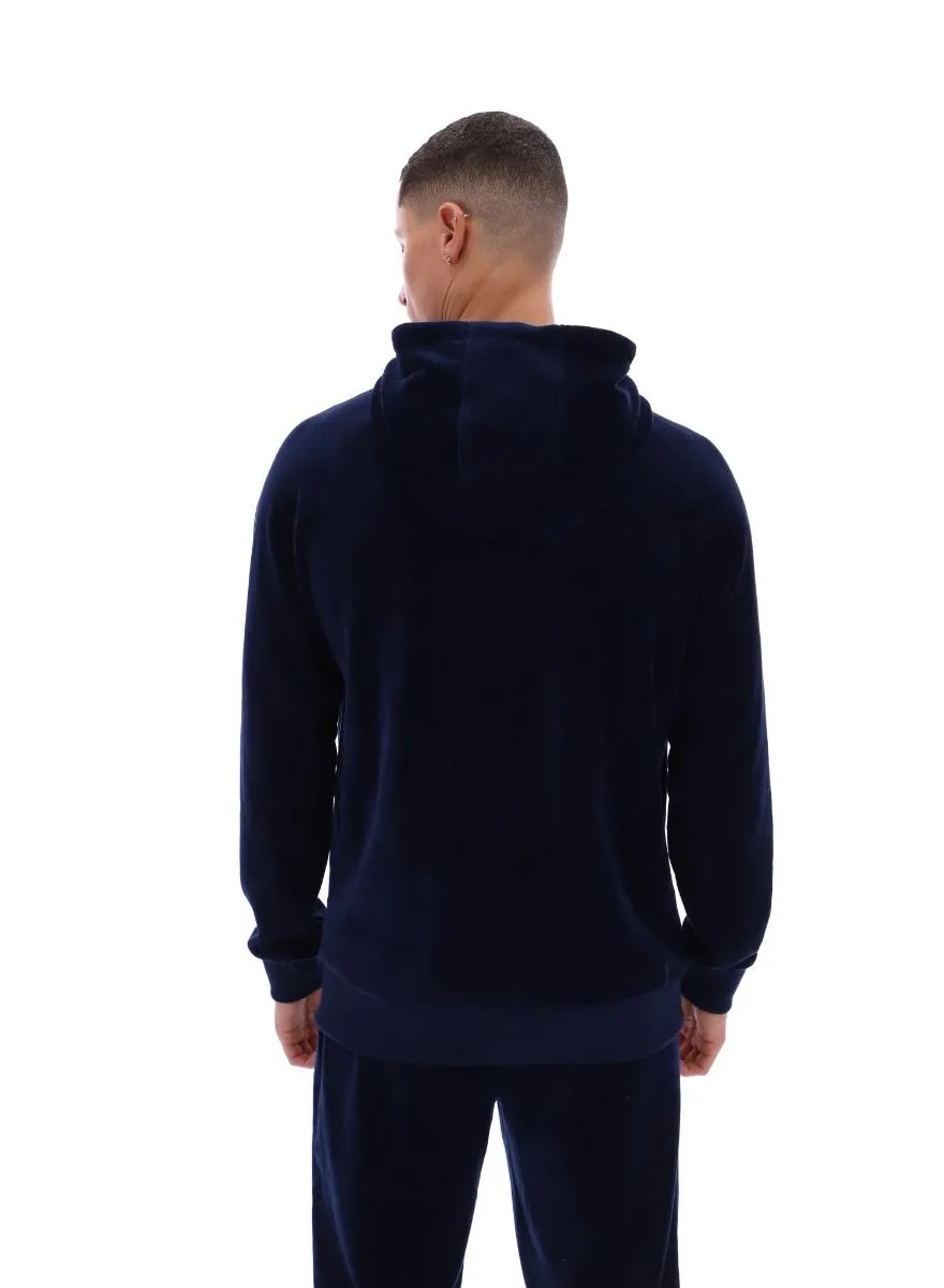 Sergio Tacchini Dallas Velour Zip Up Hoodie Maritime Blue