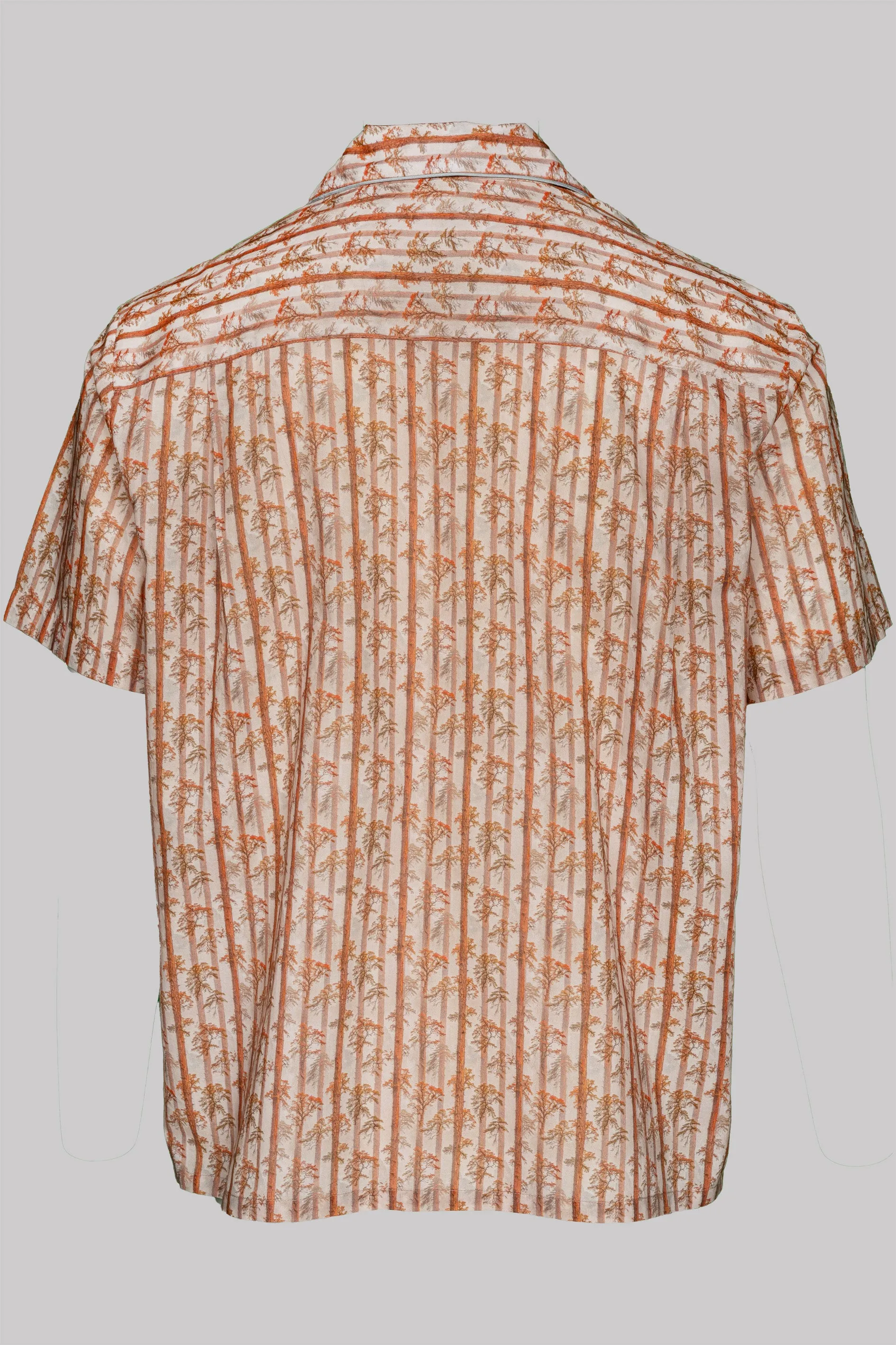 SHORT-SLEEVED-CAYENNE-COLLAR-SHIRT TAN-Brown-black 100% COTTON Voile Medium-Stripes digital-print