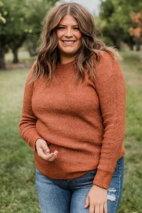 Simply Unforgettable Knit Sweater- Copper