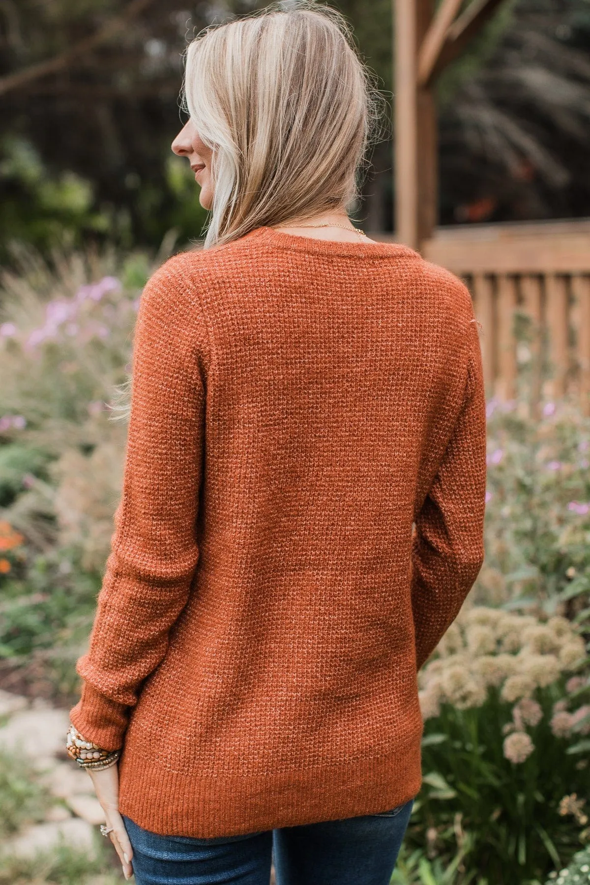 Simply Unforgettable Knit Sweater- Copper