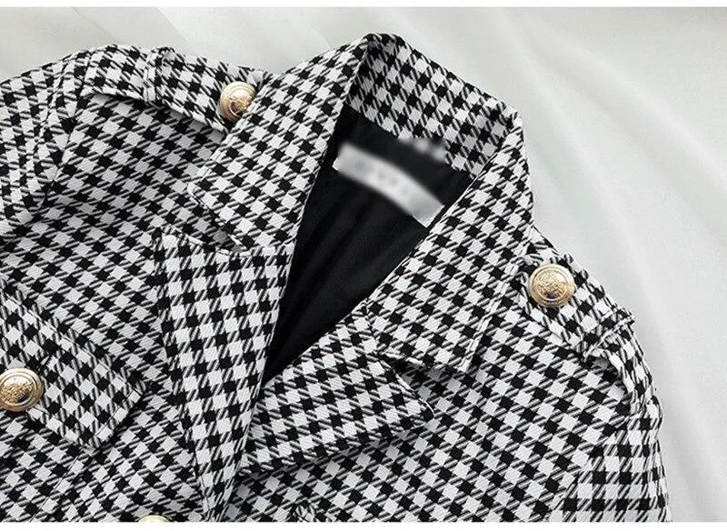 Slim Fit Plaid Women Pantsuit