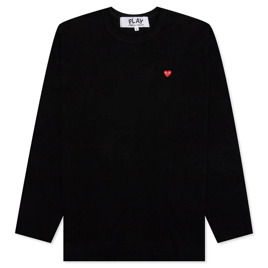 Small Red Heart L/S T-Shirt - Black