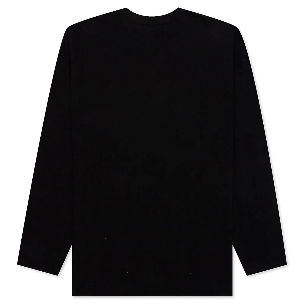 Small Red Heart L/S T-Shirt - Black