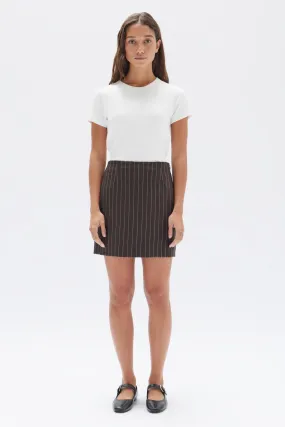 Sofia Wool Pinstripe Mini Skirt