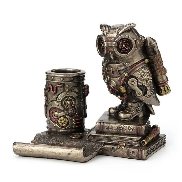 Steampunk Owl Cell & Pen Holder