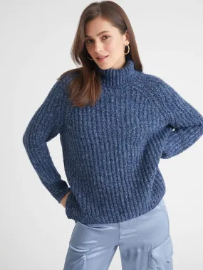 Stella Shaker Turtleneck Sweater - indigo