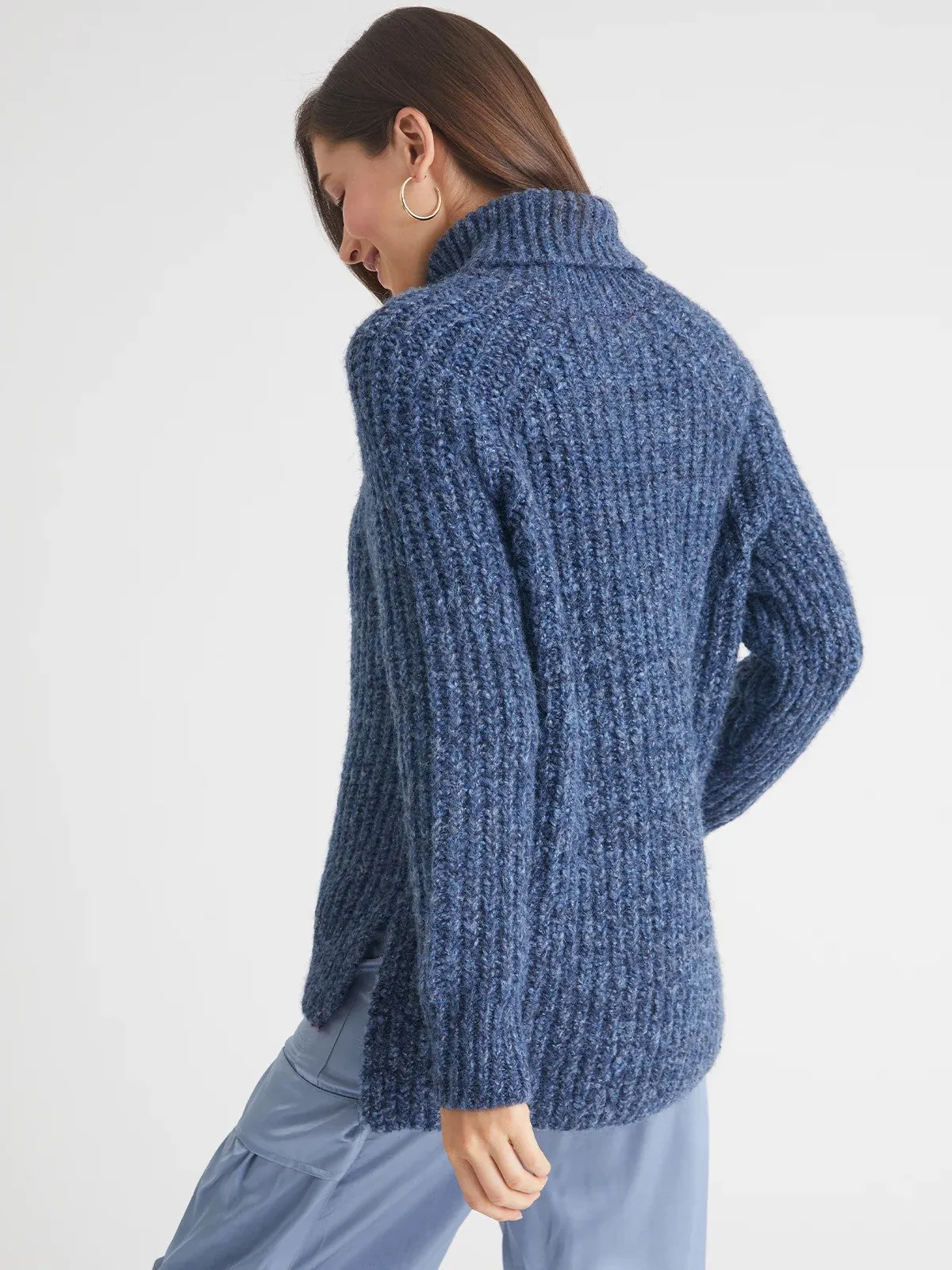 Stella Shaker Turtleneck Sweater - indigo