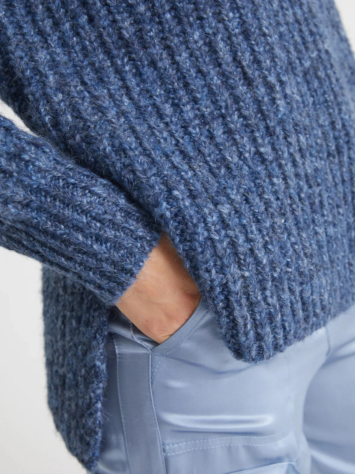 Stella Shaker Turtleneck Sweater - indigo