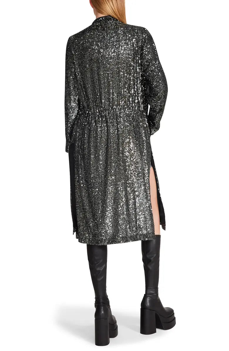 Steve Madden Show Stopper Sequin Jacket - Gunmetal