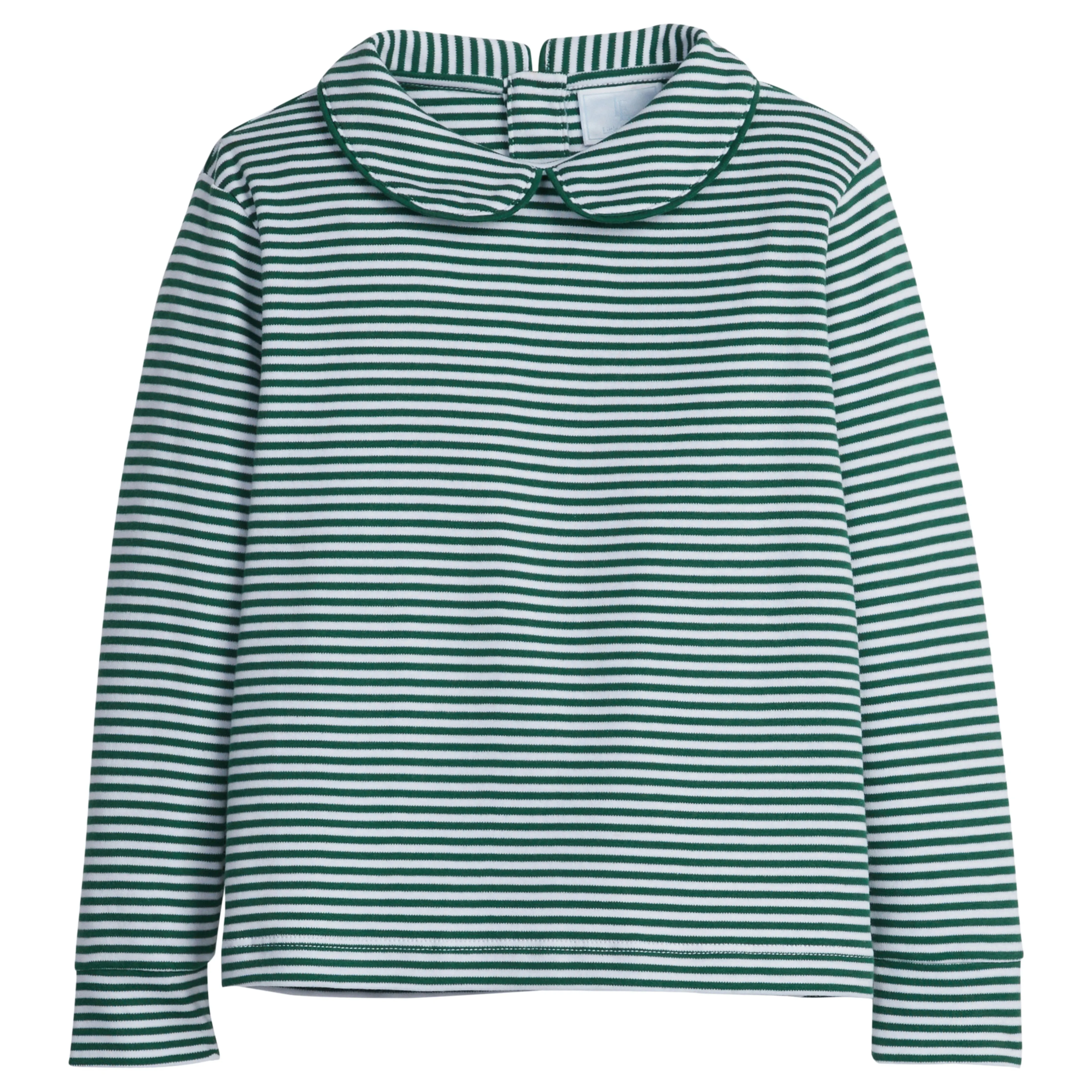 Striped Peter Pan Shirt - Hunter Green