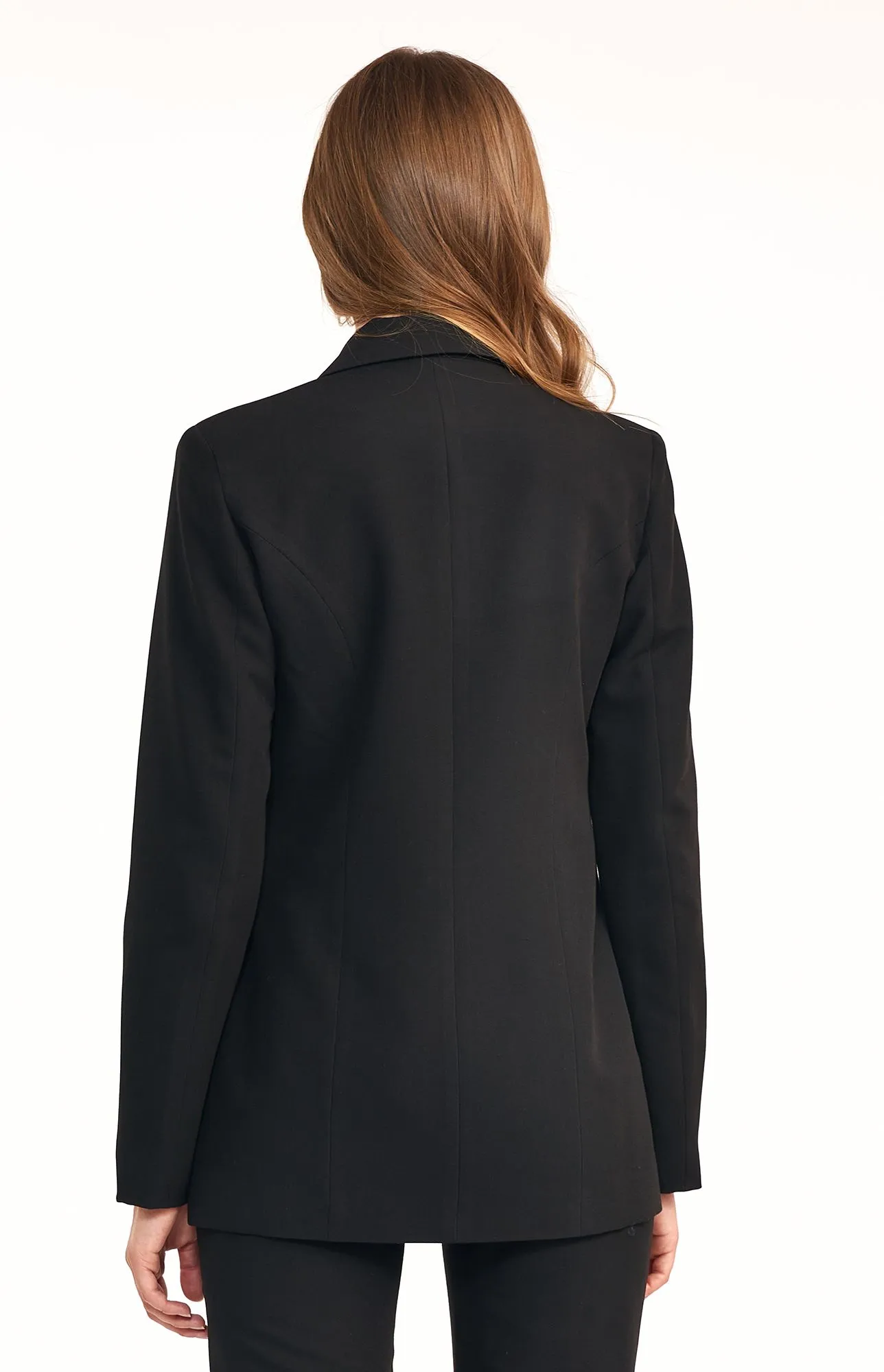 Tailleur pantalon blazer double boutonnage noir