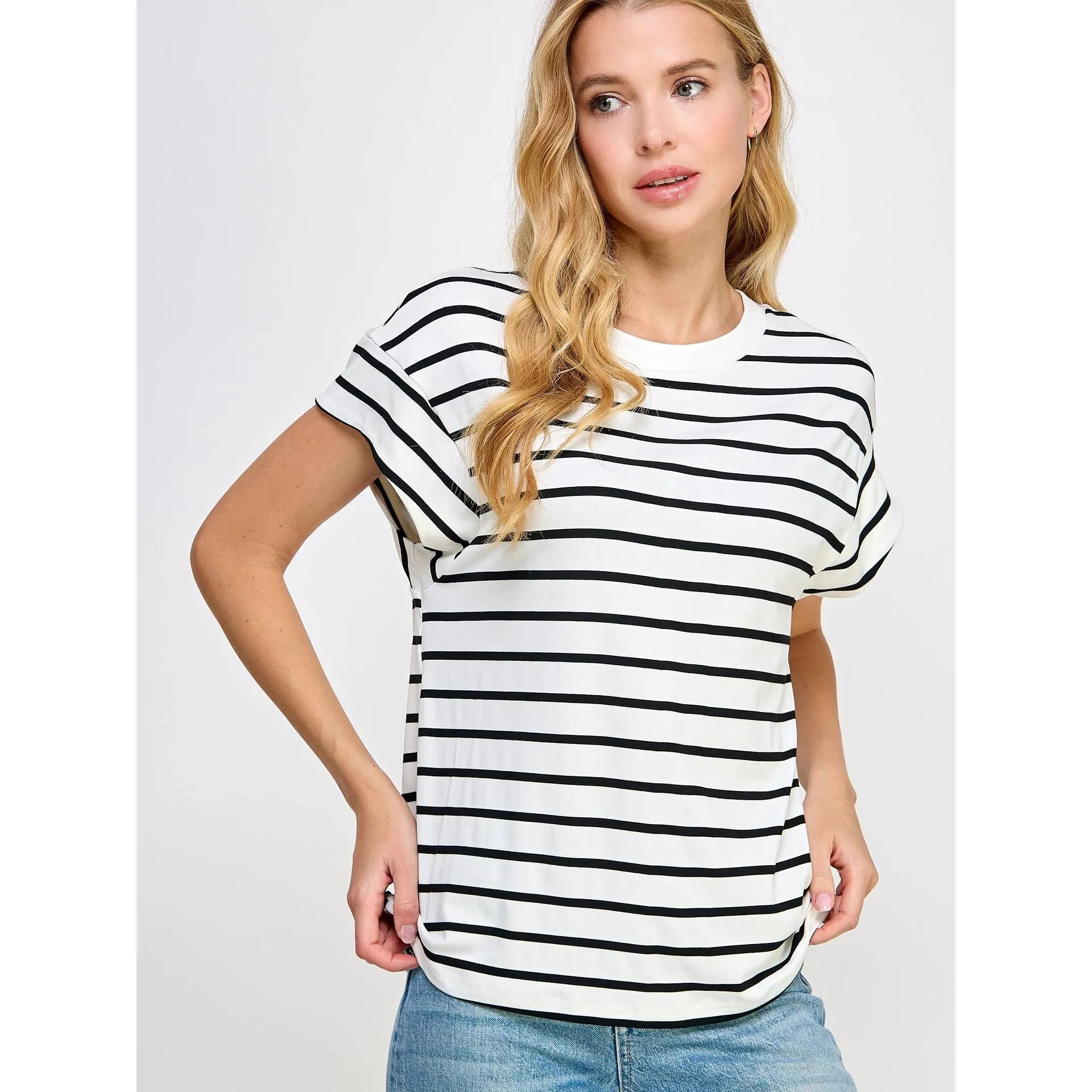 Tamar Striped Raglan Sleeves Ellison T-Shirt