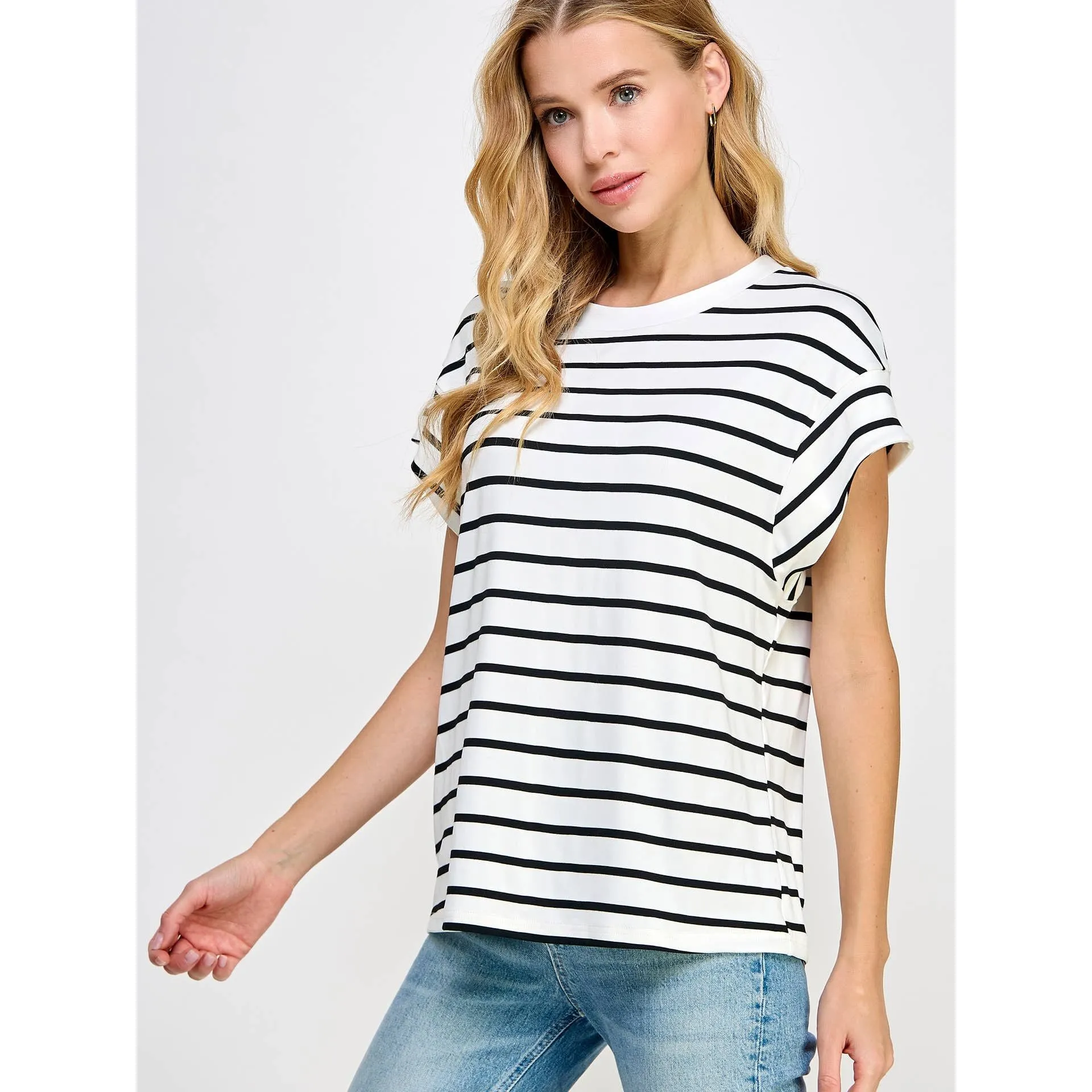 Tamar Striped Raglan Sleeves Ellison T-Shirt