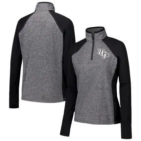 UCF Knights Women's Black/Heather Gray Finalist Raglan Quarter-Zip Jacket