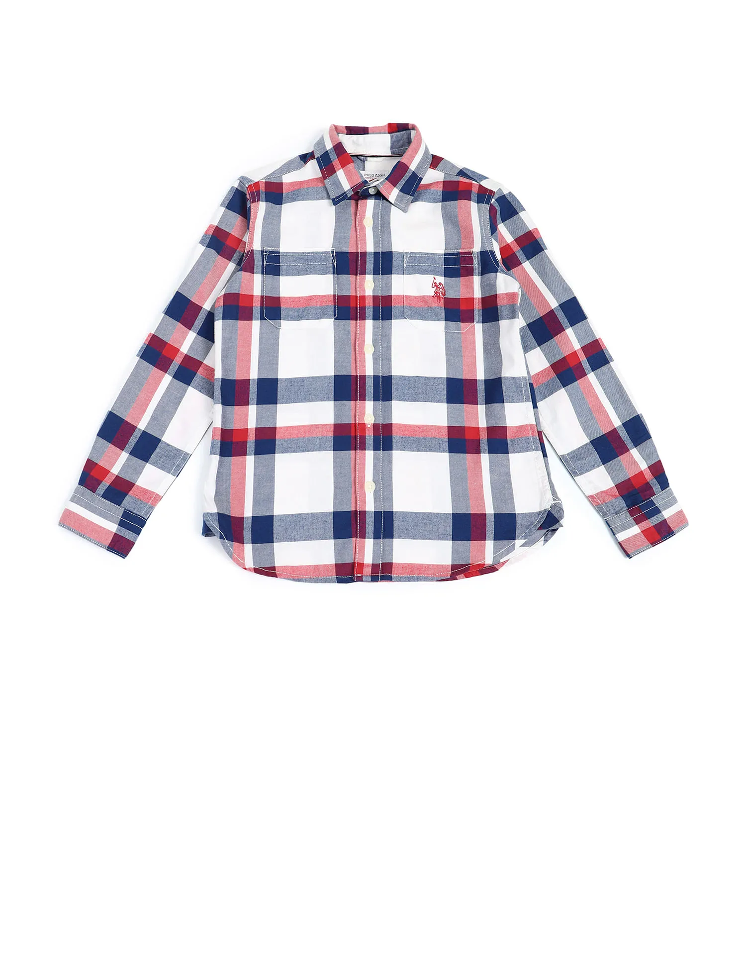 U.S. Polo Assn. Kids Boys Regular Fit Tartan Checks Shirt