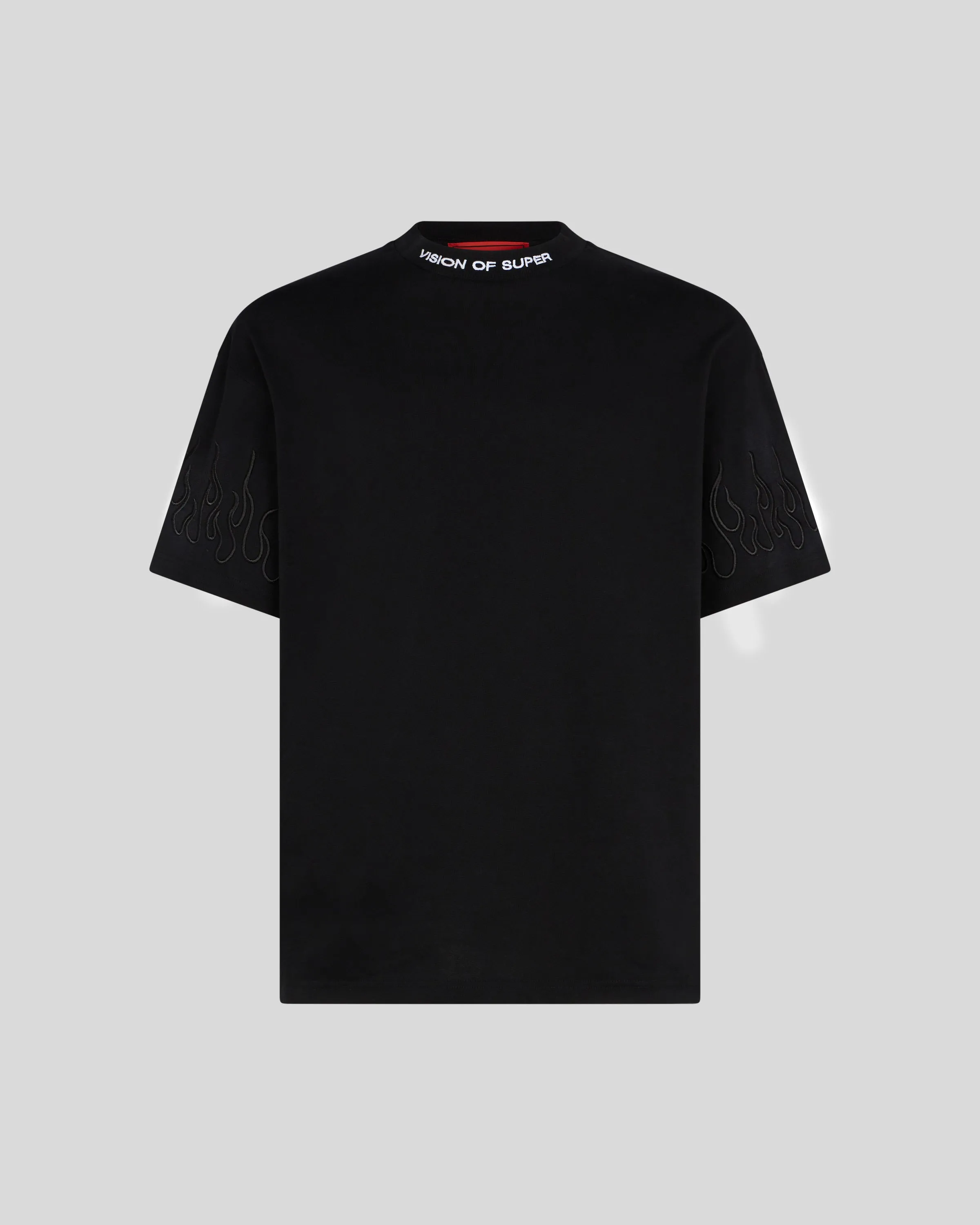 Vision Of Super Vs00860 T-Shirt With Black Flames  Black