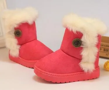 Warm Kids Snow Boots For Children New Toddler Winter Princess Child Shoes Non-slip Flat Round Toe Girls Baby Lovely Boots