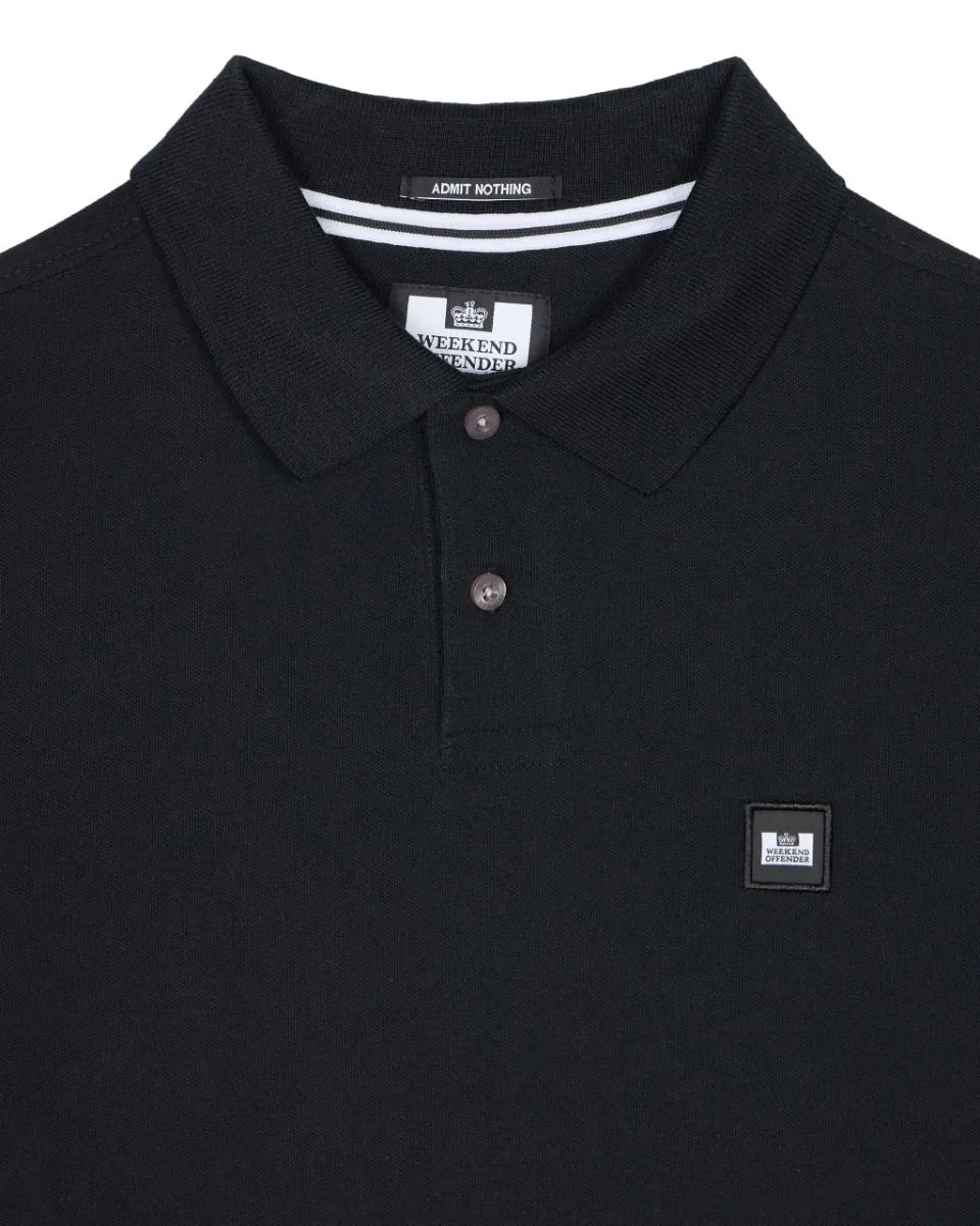 Weekend Offender Caneiros Short Sleeve Polo Shirt Black