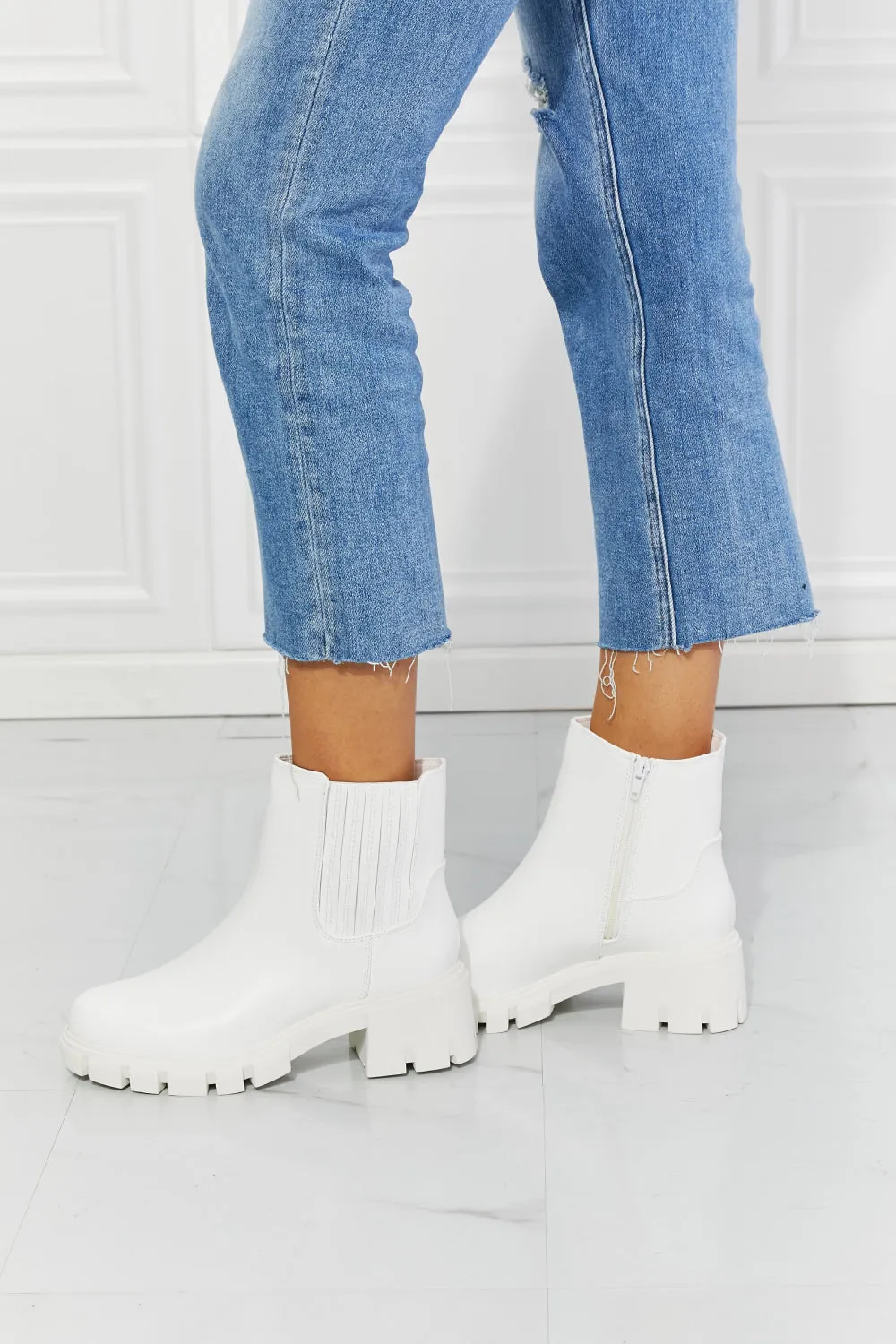 What It Takes Lug Sole Chelsea Boots in White