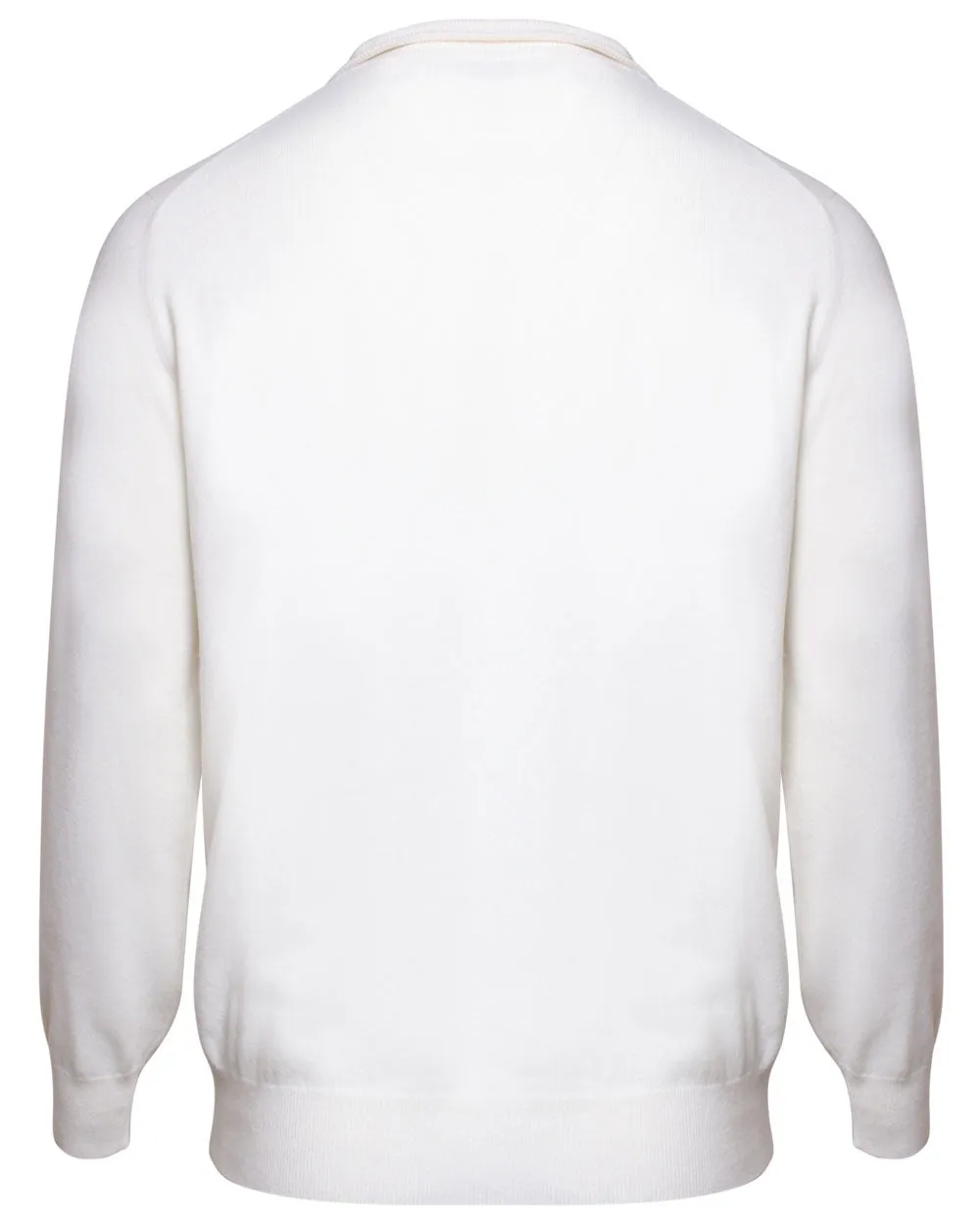 White Cashmere Quarter Zip Sweater