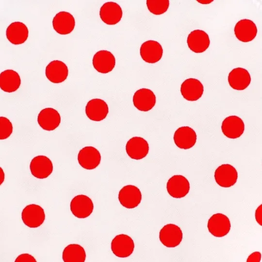 White Cotton with Large Red Polka Dots Pocket Square