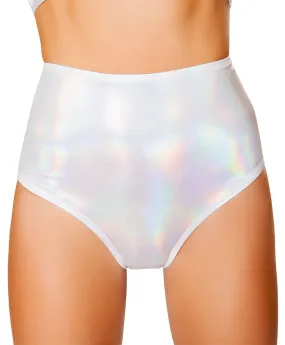 White Iridescent High Waisted Shorts Ravewear