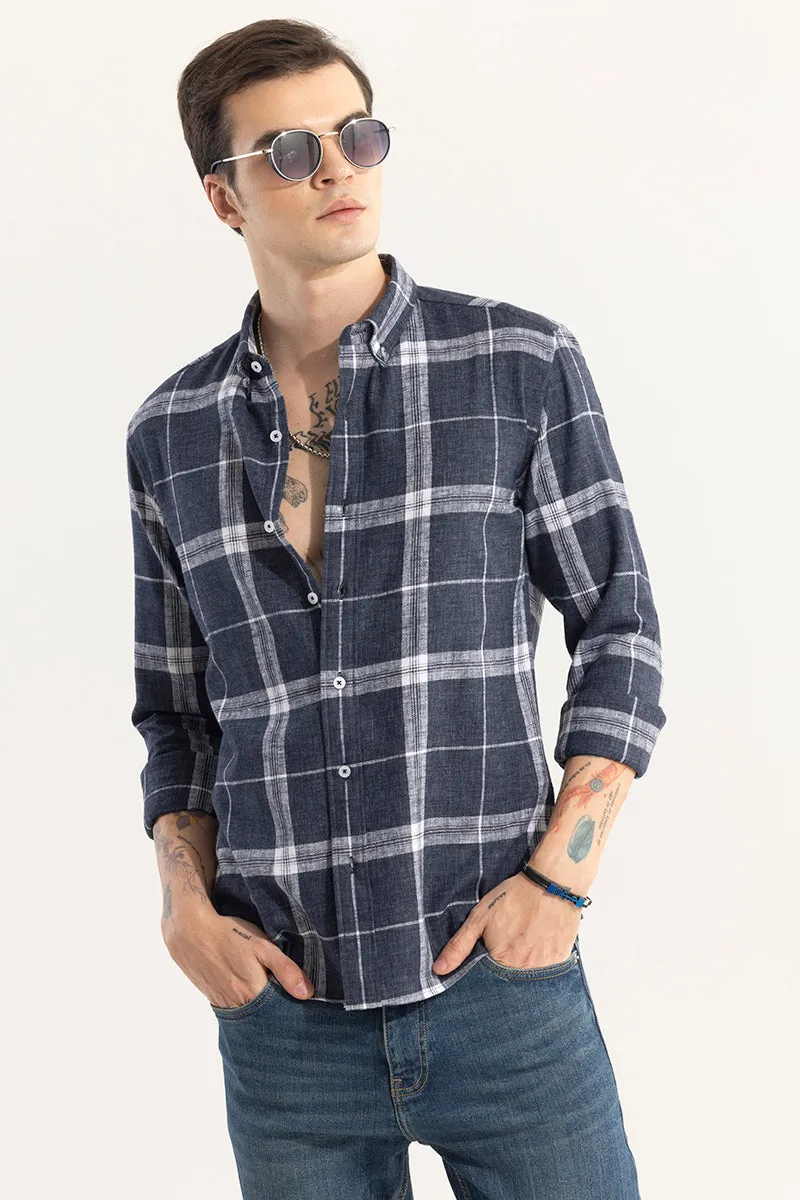 Widegrid Navy Checks Shirt