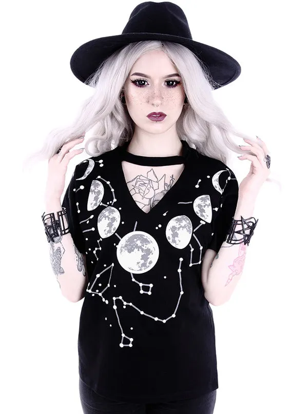 Women's Moon Phases Choker Tee