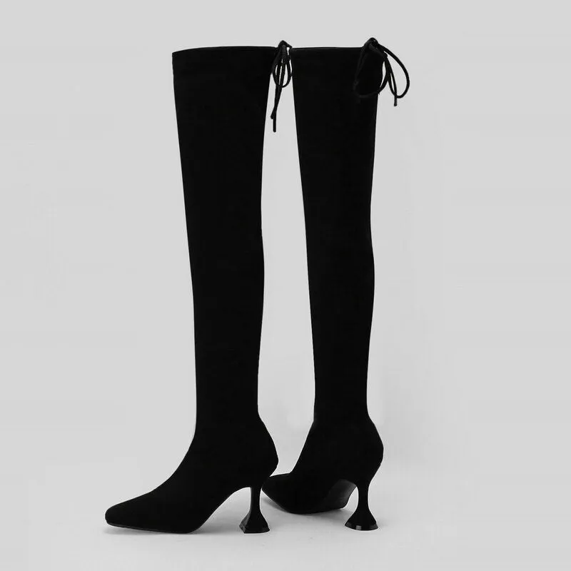 Women's Sexy Elastic Knee Warm Long Slim Fit High Heel Boots