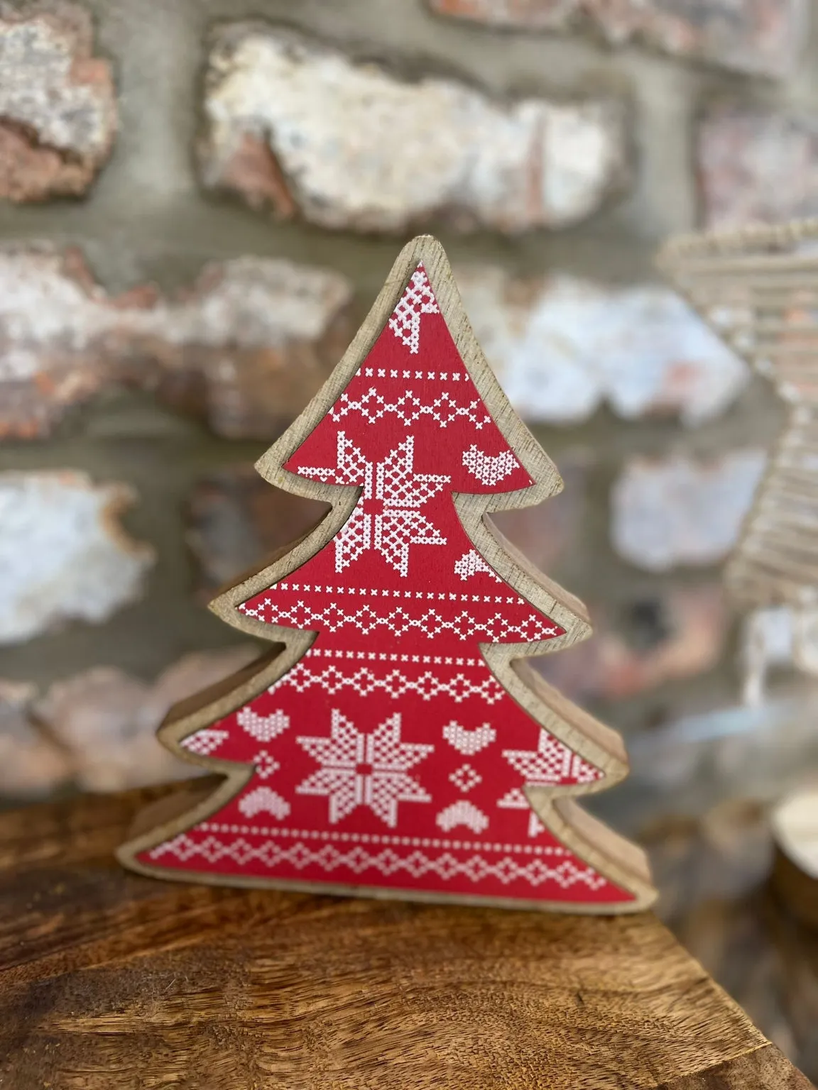 Wooden Fairisle Christmas Tree