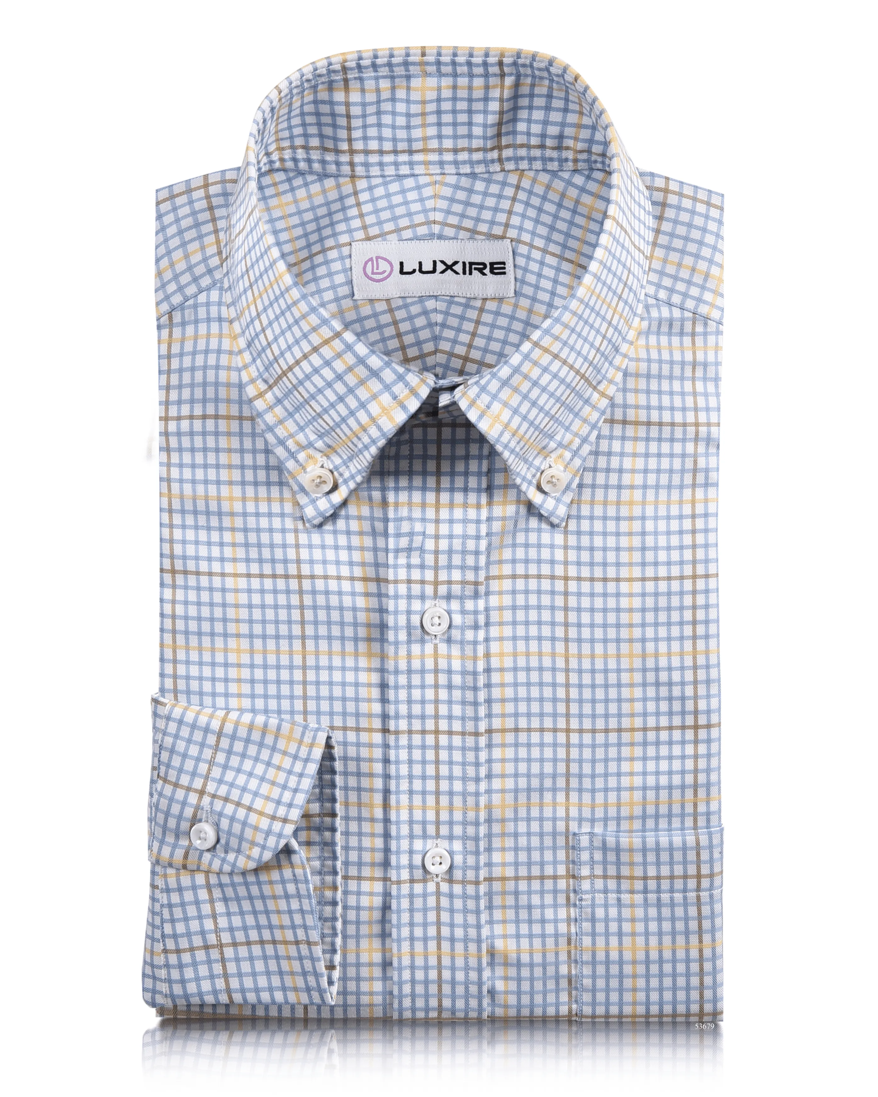 Zegna Yellow Blue Self Checks Shirt